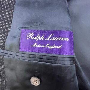 Ralph Lauren Purple Label Suit Blue Wool Blazer Jacket 42L 36x30 Pleated *FLAW